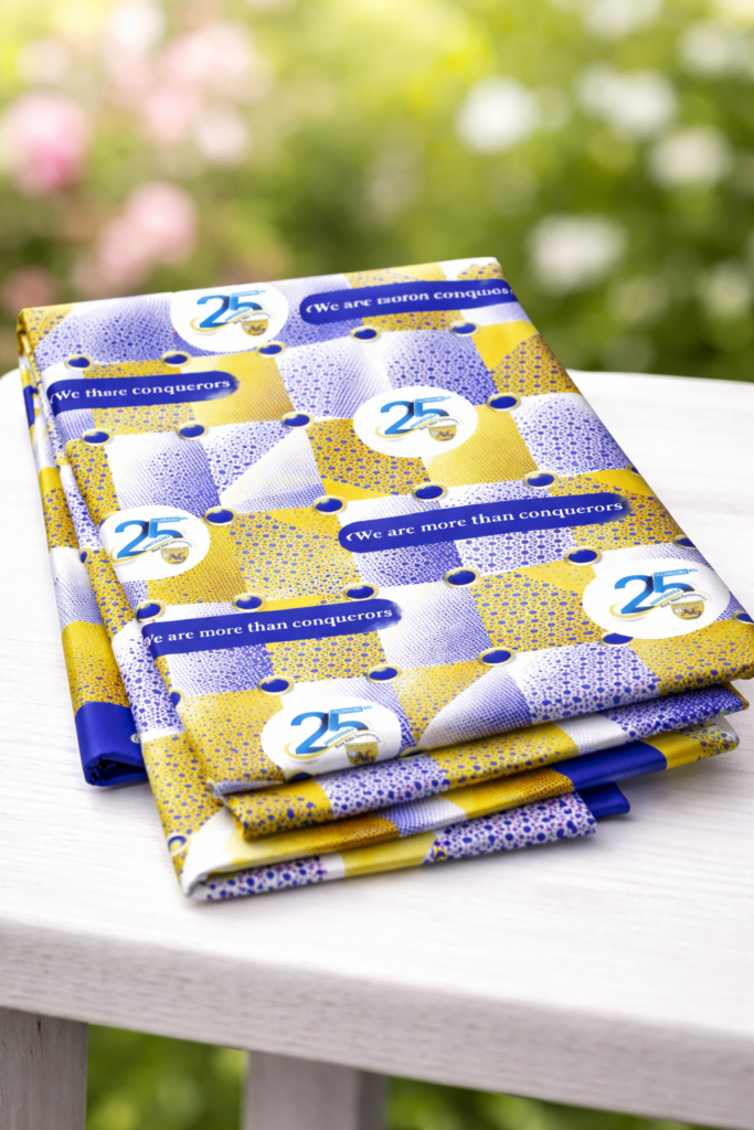 Celebratory fabric with vibrant pattern